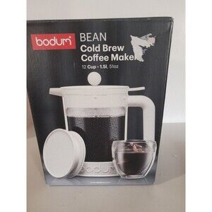 Bodum Bean Cold Brew Press And Iced Coffee Maker- WHITE-NEW In Box